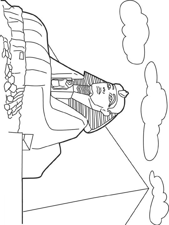Print Sphinx, Egypte kleurplaat